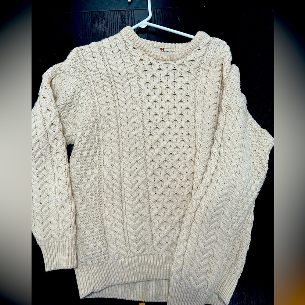 Vintage merino wool fisherman sweater. Oversized.